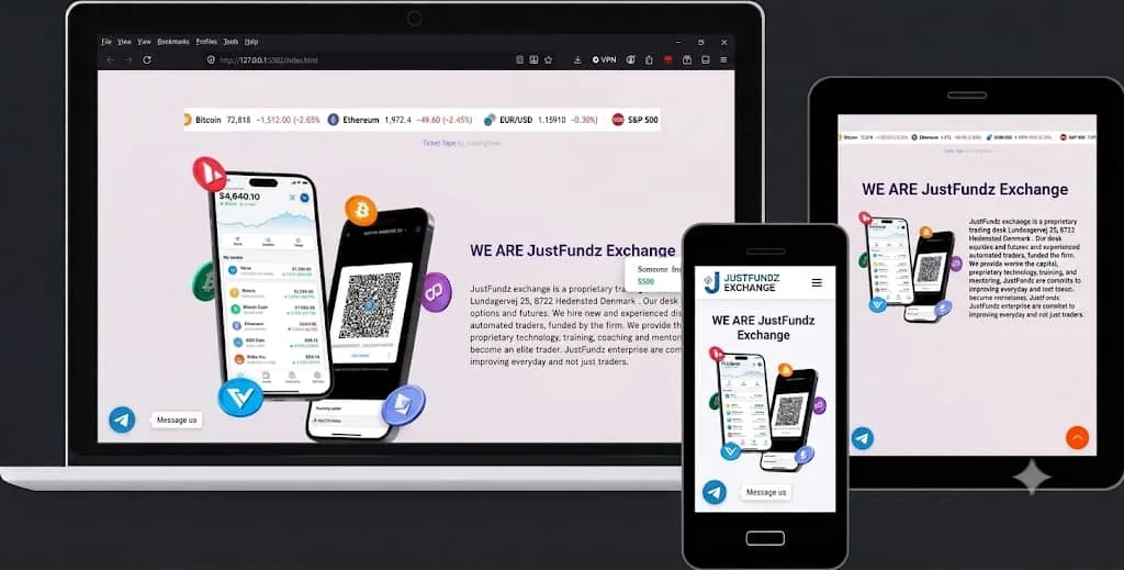 Crypto exchange website preview