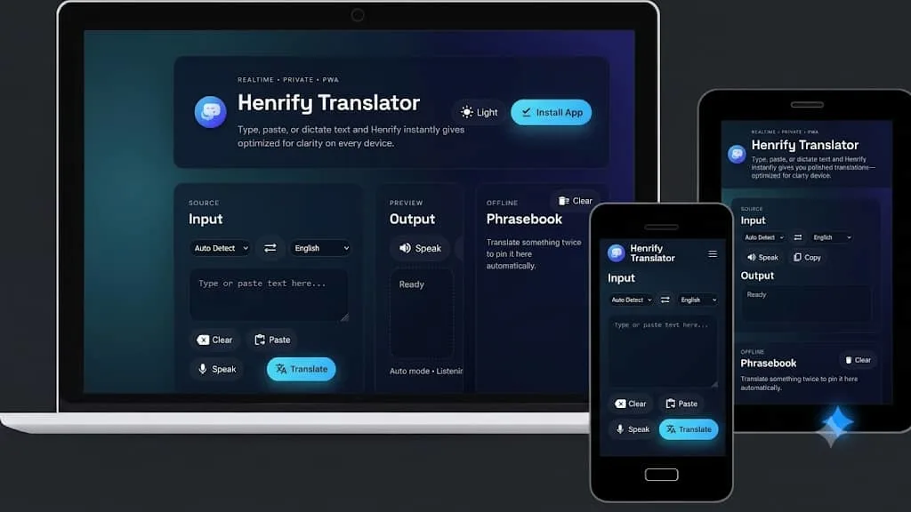 Translator app preview